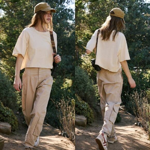 Free People Mesmerize Small Tan Pants - Picture 1 of 6